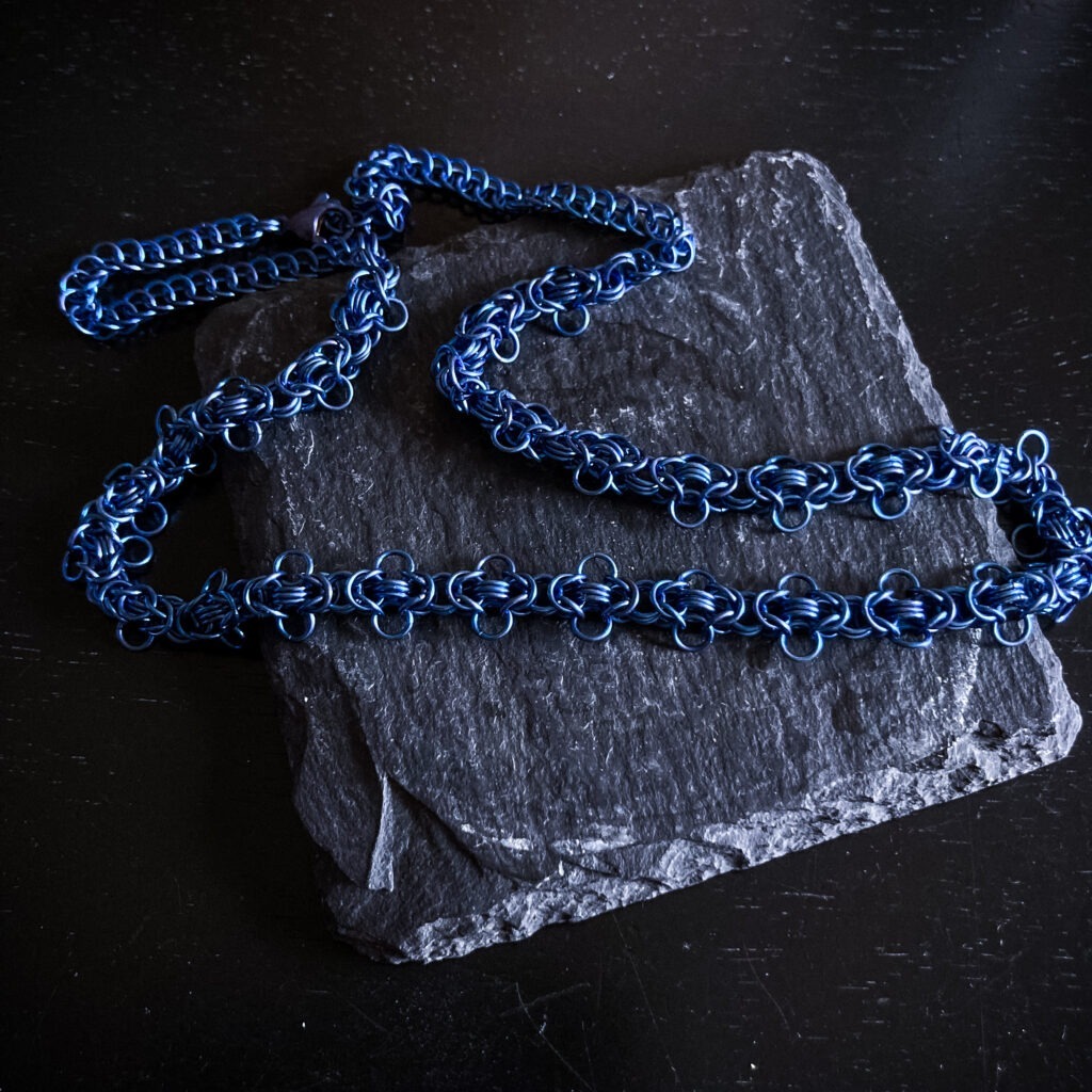 Blue titanium necklace