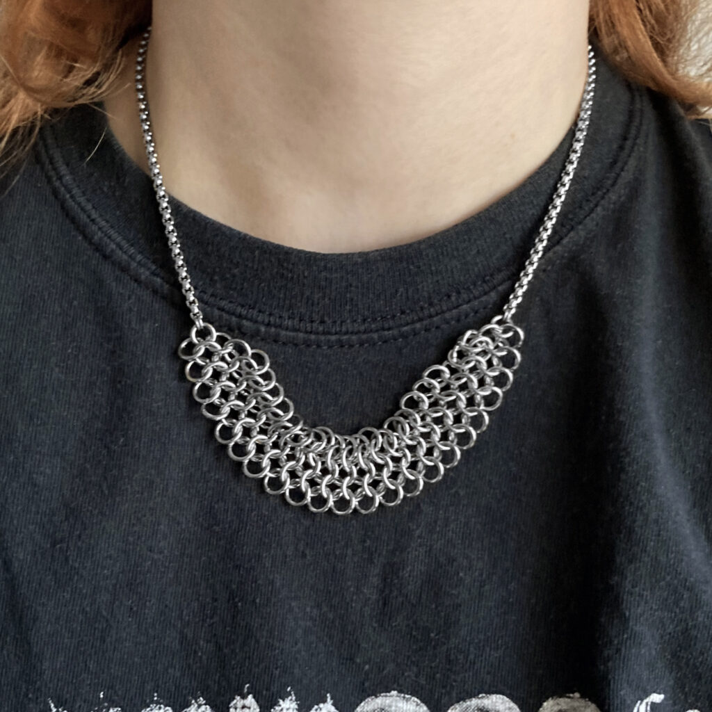 Flat maille with rolo chain necklace